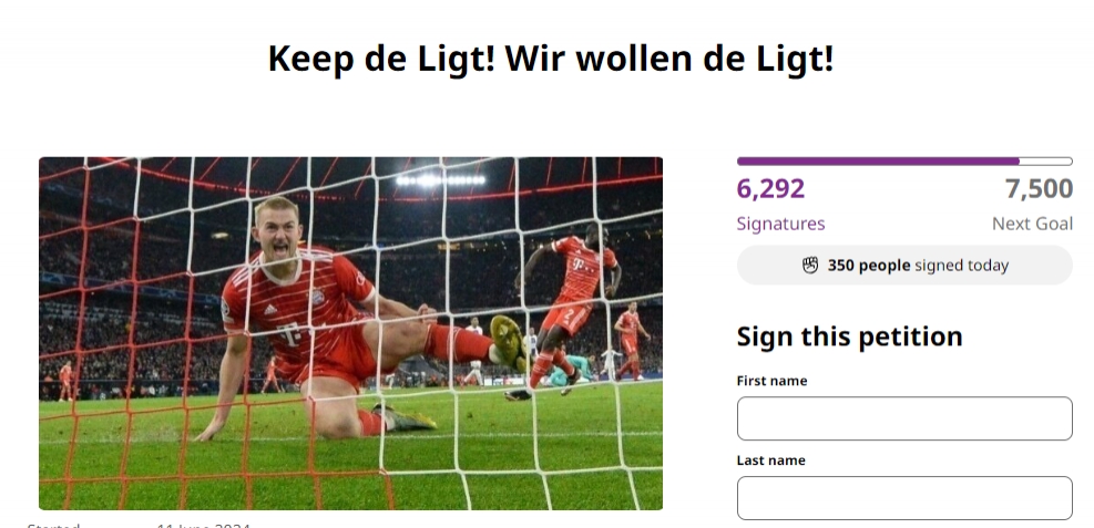 拜仁球迷写情愿书让德里赫特留队，已有超6000名球迷签名