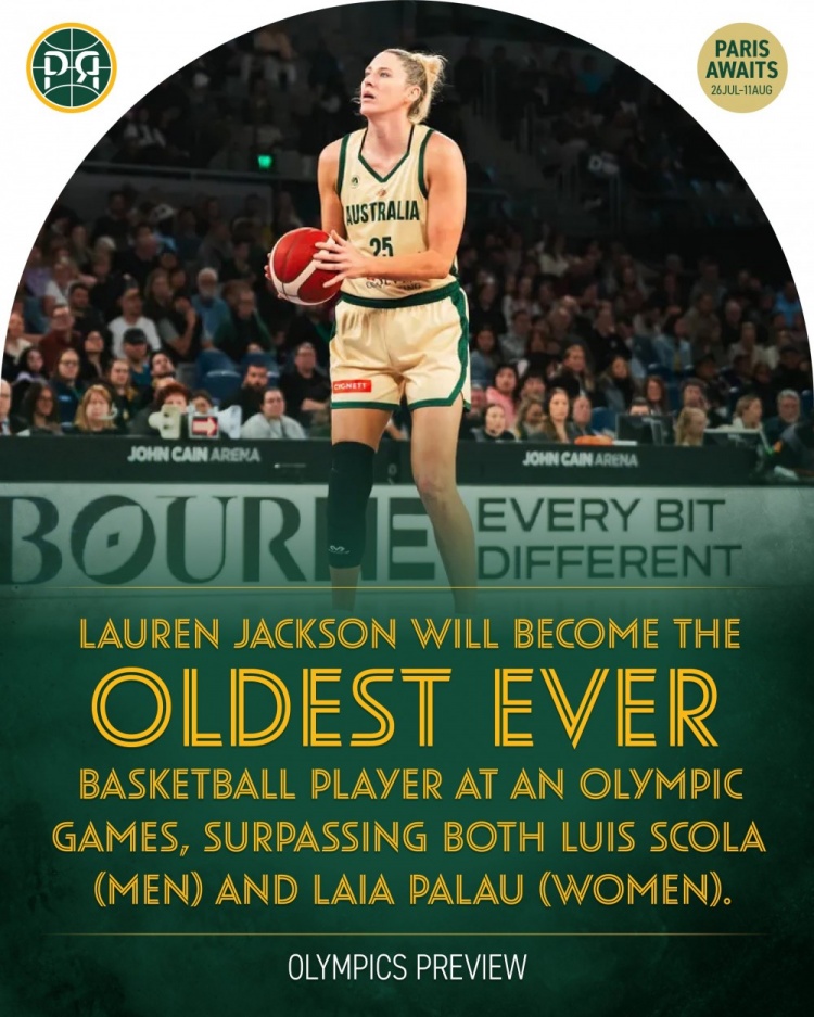 传奇继续！澳大利亚女篮老将杰克逊成为奥运史上最年长篮球运动员